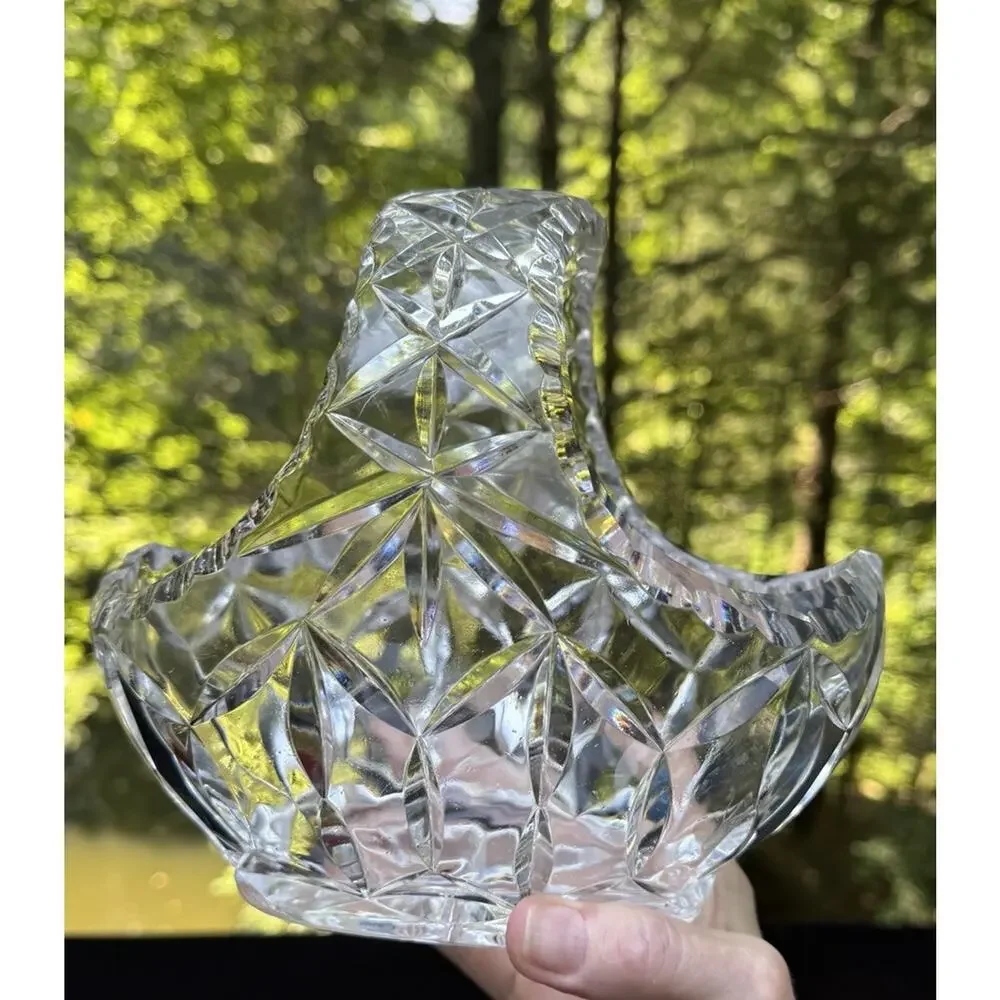 Irena Crystal Basket: Polish Hand-Cut • 24% Lead • Artisan Splendor -S1